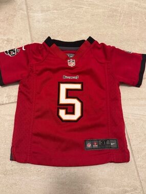 Buccaneers NFL Red Nike Youth On Field Jersey Tag Detail